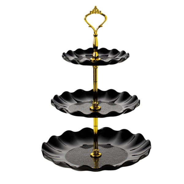 1 st Tårtställ Vit Plast Dessertbord Ställ Set 4 st 3 Vånings Cupcake Displayställ Kakbricka Rack Serveringsbricka Tårtdisplaytorn för Style 1