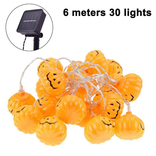 Halloween Decor Pumpkin String Lights, Solar String Light,6m 30