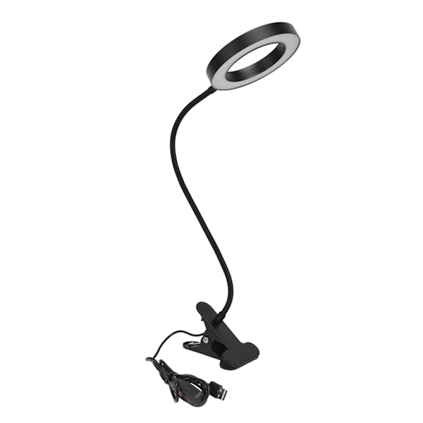 LED-bordslampa USB-driven klämma skrivbordslampa 3 färger steglös dimning justerbar nattläsningslampa för sovrum