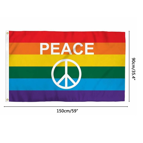 Färgglad fredsflagga i polyester, blekningsresistent