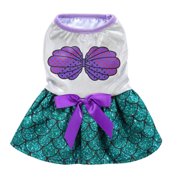 Dog Mermaid Costume Purple Shell Green Mermaid Tutu Puppy Dog