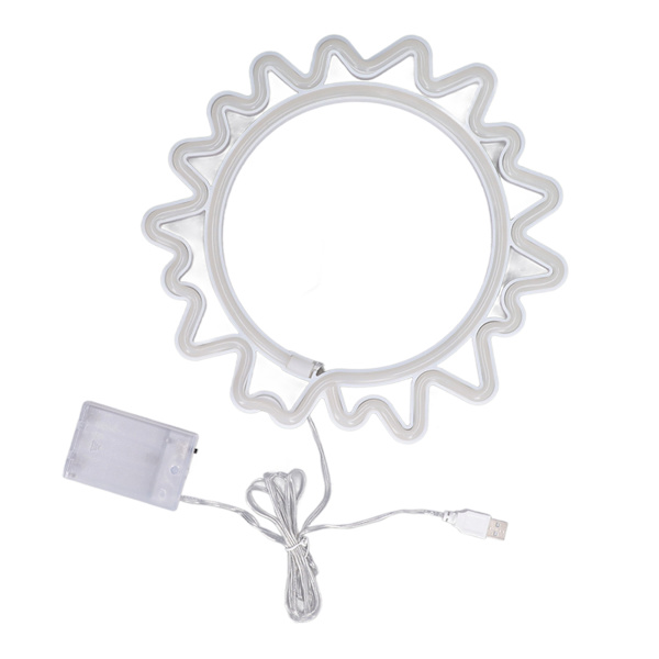 Sol Neonljusskylt USB Uppladdningsbart Batteridrivet LED Neon