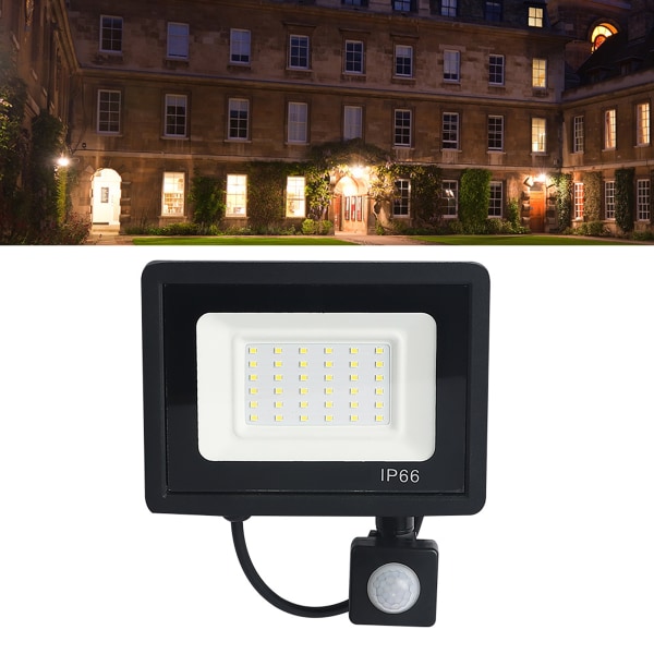 Human Sensor LED-strålkastare 50W IP66 Vattentät 6000K Utomhus