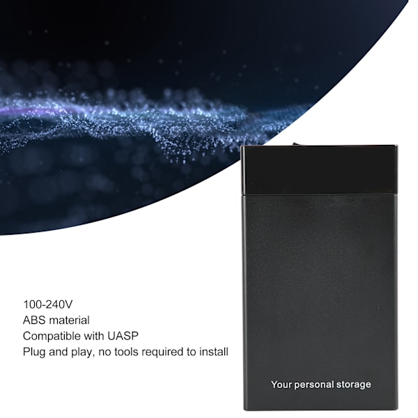 USB3.0 till SATA HDD-kabinett för 3,5-tums 2,5-tums SATA SSD HDD med 12V UASP-strömadapter Stöder upp till 10TB 6Gbps HDD-kabinett EU-kontakt