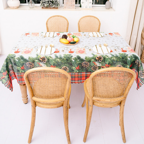 Fabric Tablecloth for Christmas, Winter, and Holiday