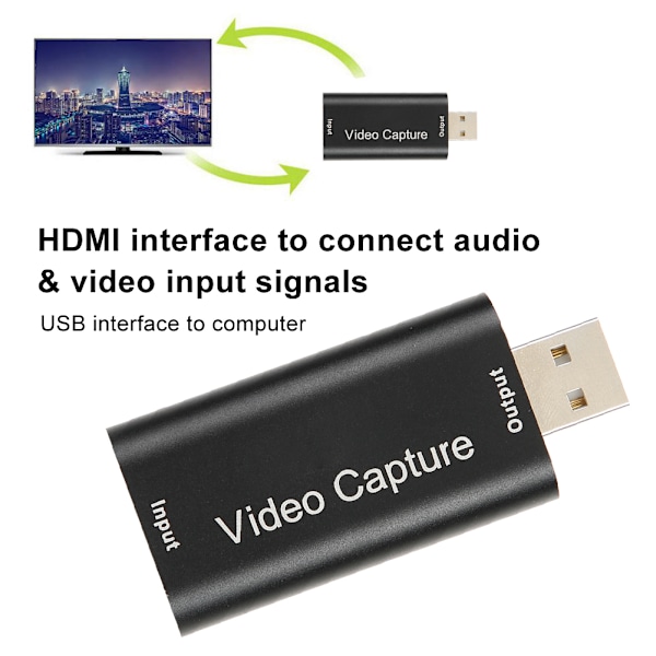 1080P Mini Video Capture Card UB2.0 HDMI Videoinspelningsbox för PS4 Spelkonsol