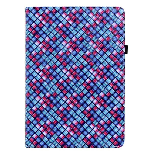 iPad 10.2 2019/2020/2021 Fodral Vävd Textur Blå/Rosa