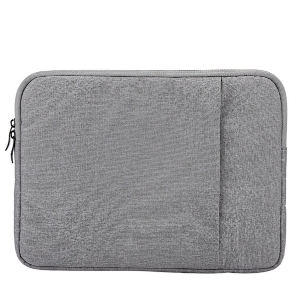 11 tums bärbar affärsdator förvaringskuvert skyddsväska i nylon med ficka för Macbook, ljusgrå
