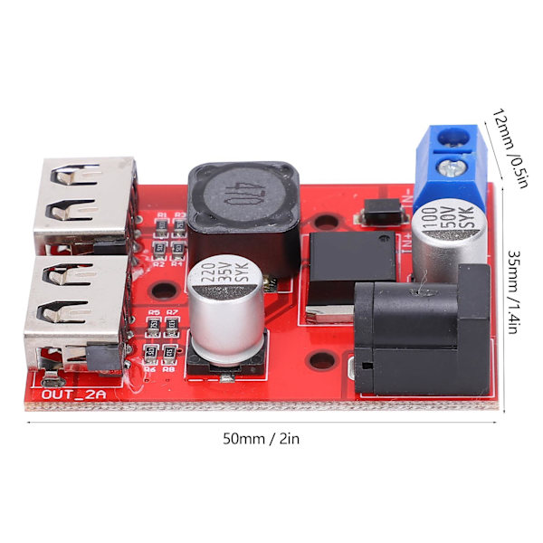 Buck-modul 9V/12V/36V till 5V Justerbar Reglerad Strömförsörjningsmodul 3A för Bil Laddning