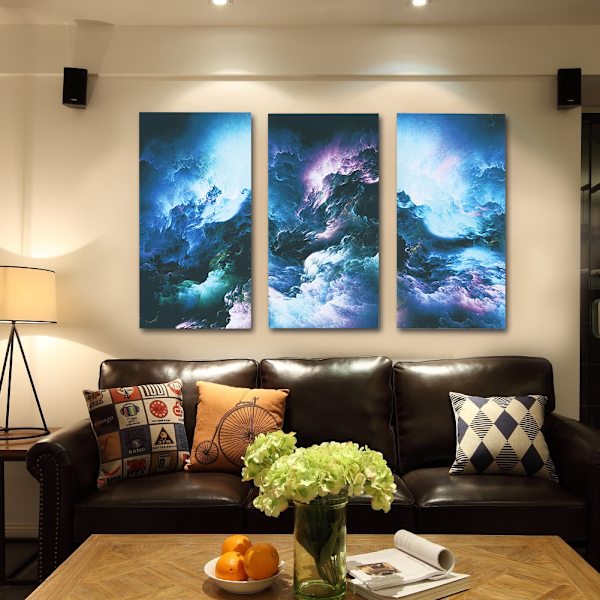 Vattentät stjärnhimmel triptyk målningar Fantastisk triptyk