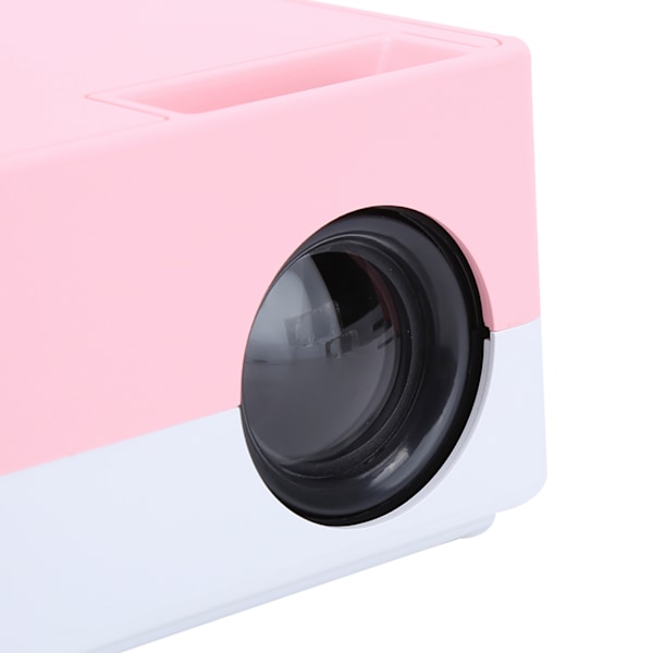 1080p Högupplöst LED Portabel Projektor Smart Hemmabio Vit Rosa 100‑240V US-kontakt