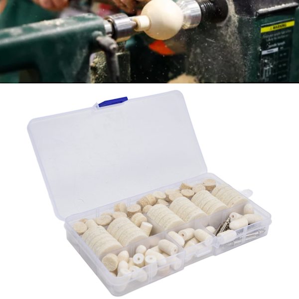 Polerings- och Buffing-hjulssats Ullfilt Rotationsverktyg Borrtillbehör Pad Set Mandrel Tillbehör