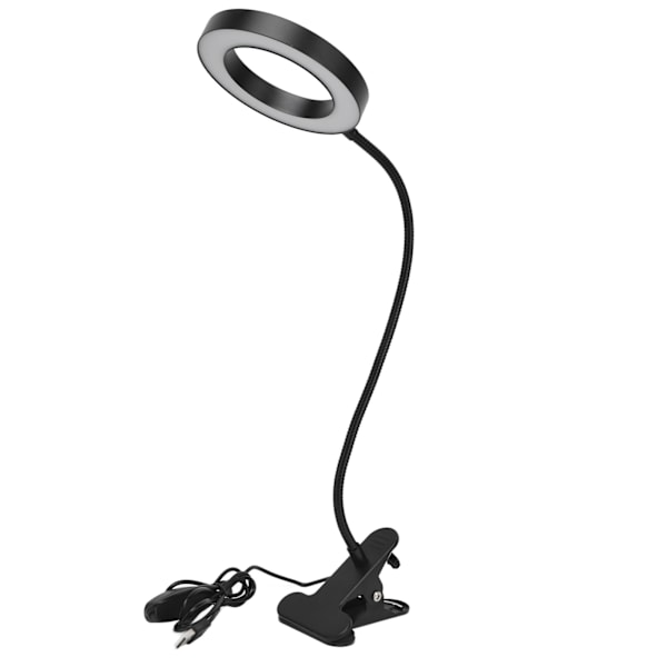 LED-bordslampa USB-driven klämma skrivbordslampa 3 färger steglös dimning justerbar nattläsningslampa för sovrum