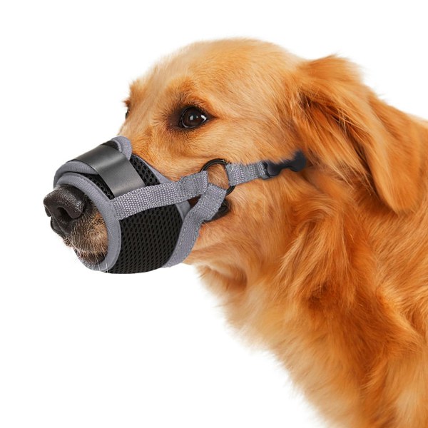 Hundmunkorg, Mjuk Anti-Skäll Mesh-munkorg för Stora Hundar Anti-Tugg, Andningsbar Munkorg för Grooming Veterinärer, Flåsning och Drickande S