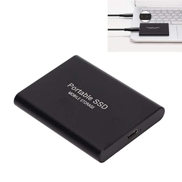 Extern SSD Tålig Slitstark USB3.1 Överföring Kompakt Portabel Bekväm Praktisk Enhet för Win10 för IOS Svart 4TB