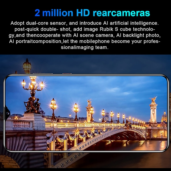6.52 tum 540x1200 Fingeravtryck Ansiktsigenkänning Dubbla Kort Dubbel Standby Smartphone 100‑240V