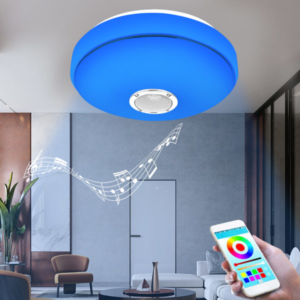 LED RGB-taklampa med Bluetooth-högtalare för sovrum vardagsrum