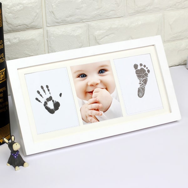 Nyfödd baby Handavtryck Footprint Fotoram Kit Perfekt baby
