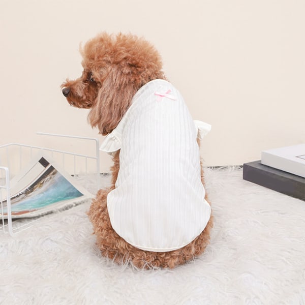 Husdjurs Pyjamas Söta Katt- och Hund Sovkläder Tunna Lätta Andningsbara Bekväma Husdjurskläder för Sommar Vit M