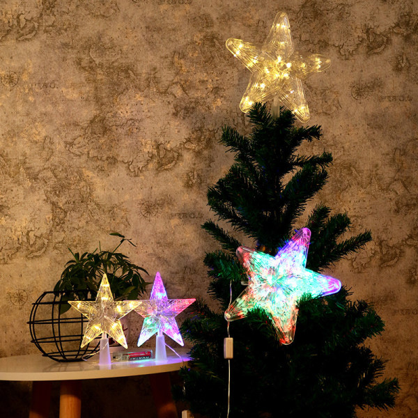 Christmas Tree Lighted with LED Lights, Lighted Star Tree