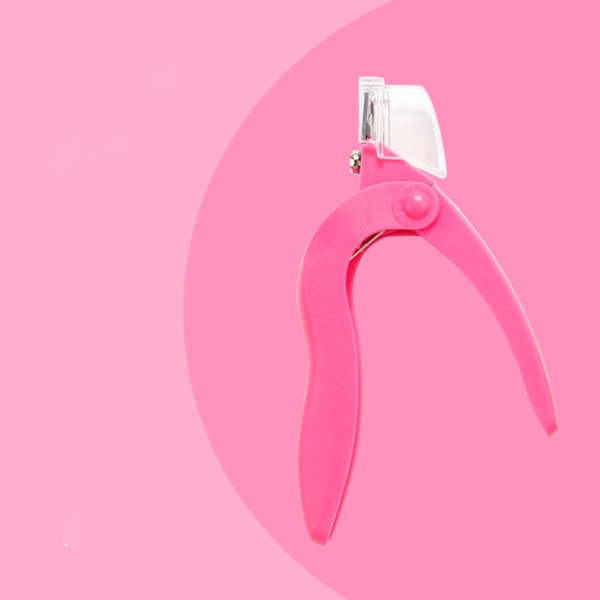 Rosaröd Falsk Nagel Klippare Praktisk Plast Falsk Nagelkonst Klippare Trimmer för Salong Sovrum
