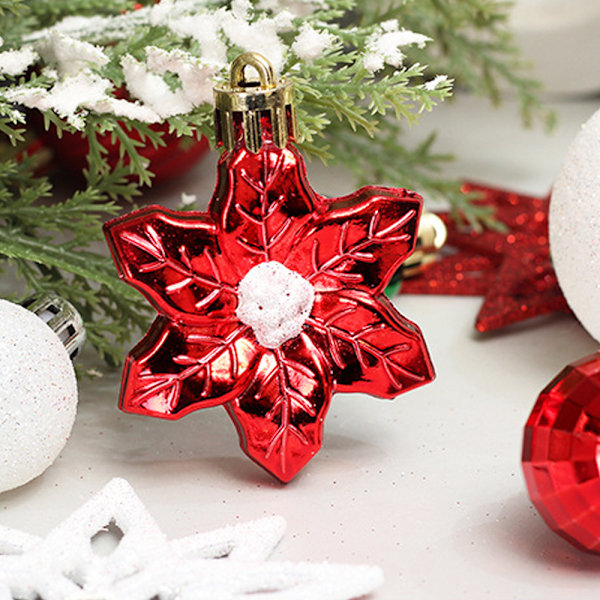 58pcs Christmas Tree Hanging Ornament Set Colorful Shatterproof