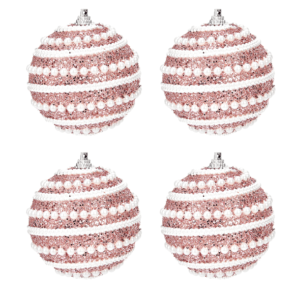 4-Pcs Set Glitter Christmas Tree Decor, 8mm Sequin Balls for
