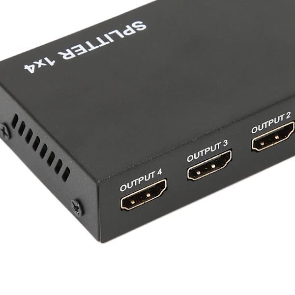 HD Multimedia Interface Splitter 1 in 4 Ut 1080P Spegelskärm Videodelningsadapter för Hemma Bio 100-240VEU-kontakt