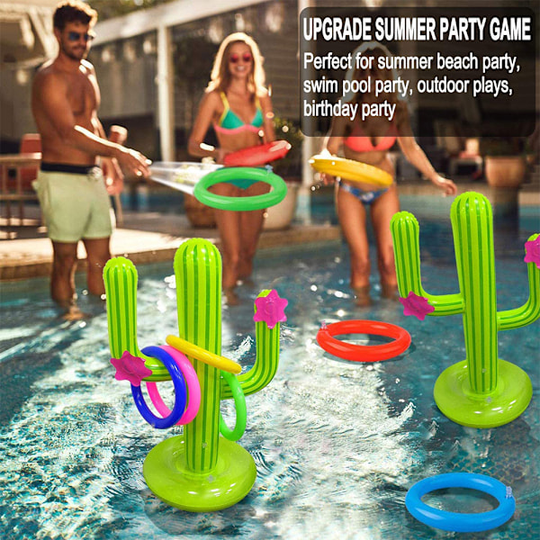 Inflatable Cactus Ring Toss Game Set Target Toss Floating