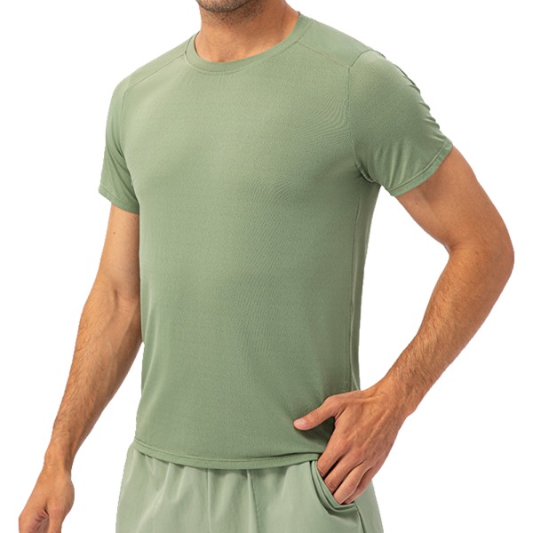 Träningströja för män för män Snabbtorkande T-shirts -grön
