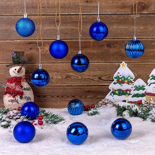 Christmas Balls Ornaments, 34PCS Christmas Ball Set 4cm/1.57in