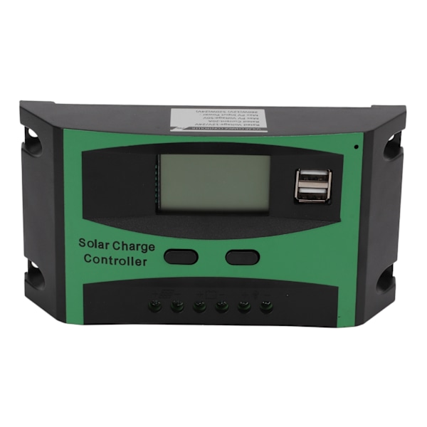 Solarladdningsregulator, Funktionell LCD-skärm Lättläst med Realtidsdetektering, 12V 24V Automatisk Identifiering, Säker att Använda av Flera