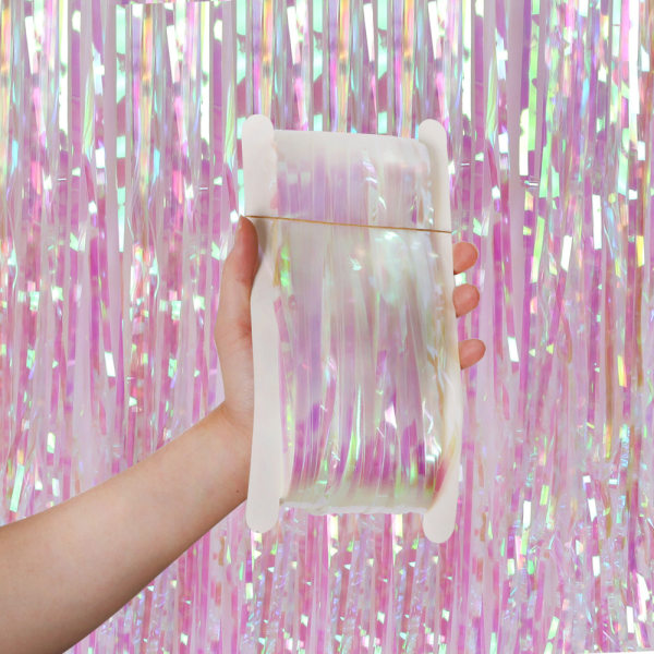 2 Pack 1x 3 M Tinsel Foil Fringe Curtains Backdrop, for Party