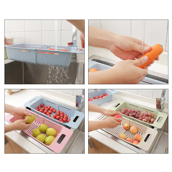 1PC Skalbar Avloppshylla Frukt Grönsakssilar Korg Kök