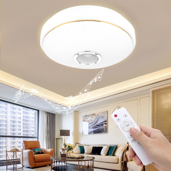 LED RGB-taklampa med Bluetooth-högtalare för sovrum vardagsrum