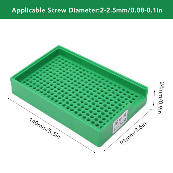 Skruvförvaringsplatta med V-formade hål, enhetlig öppning, skruvorganisationsplatta för industriellt arbete 2‑2,5 mm/0,08‑0,1 tum (273 hål)