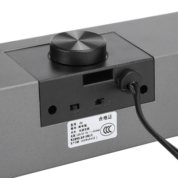 SADA Högtalare Hem Skrivbord Mini Subwoofer Oberoende Roterande Volymknapp Högtalare D6Silver