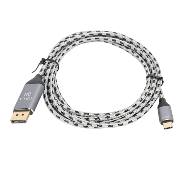 HD Videokabel Flätad Typ‑C till DP 8K Displayport1.4 Ingenjörsadapter 2 Meter T0404