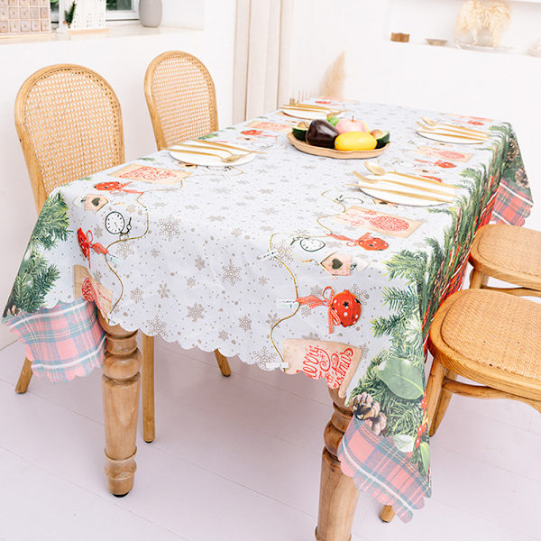 Fabric Tablecloth for Christmas, Winter, and Holiday