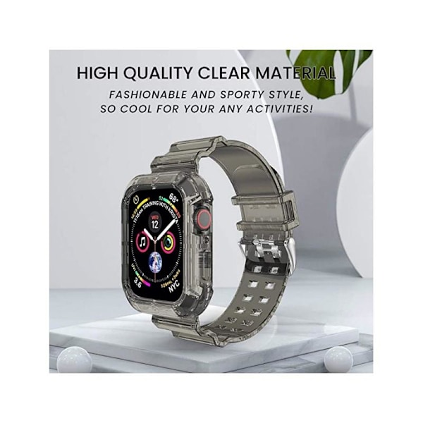 Apple Watch 42/44/45mm Stöttåligt & Genomskinligt Armband Transparent