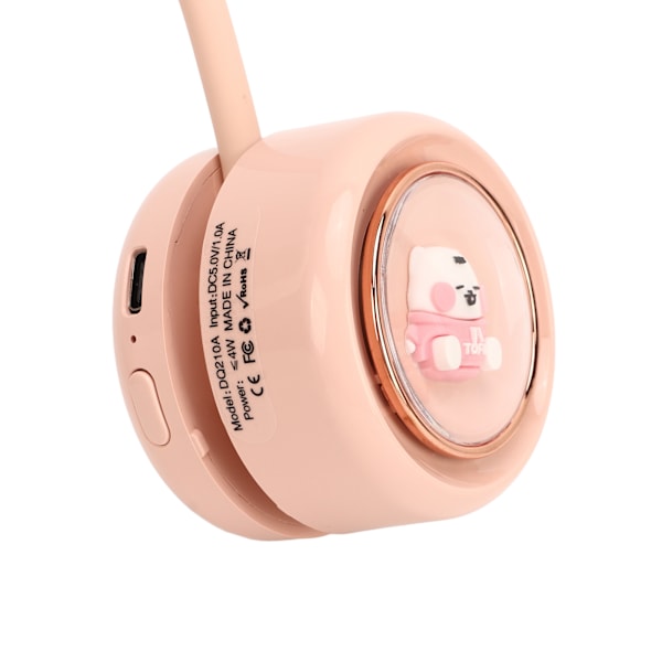 USB Halsfläkt Multifunktionell Tyst 3 Hastighetsjustering Kraftfull Bärbar Halsfläkt för Utomhuscamping Resor Rosa