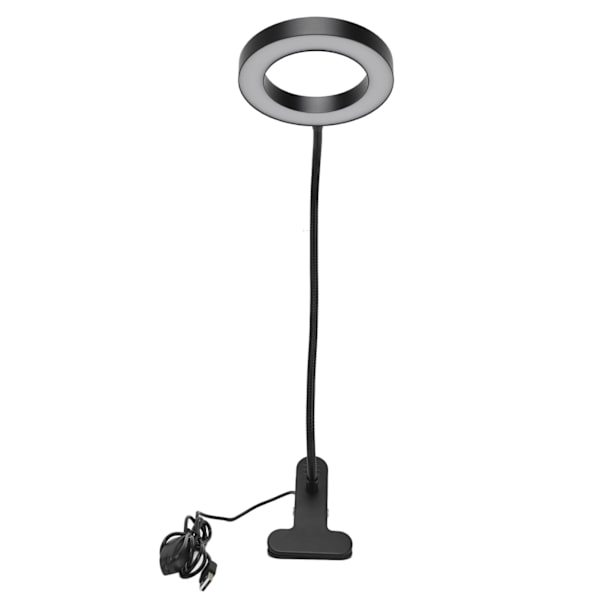 LED-bordslampa USB-driven klämma skrivbordslampa 3 färger steglös dimning justerbar nattläsningslampa för sovrum