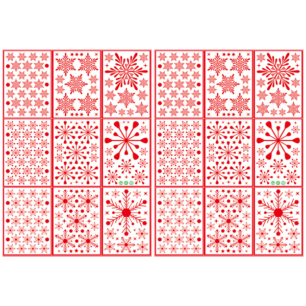 2 sets of multi-color optional static snowflake window glass