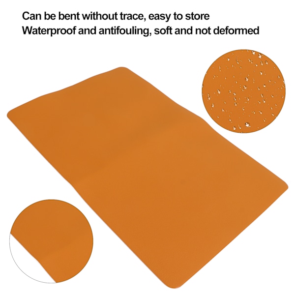 Mikrofiberläder Orange Matta För Nagelsalong Eller Hemmabruk, Halkfri Vattentät Skyddar Bänkskivor Från Fläckar Och Spill, Lätt Att Rengöra Hållbar