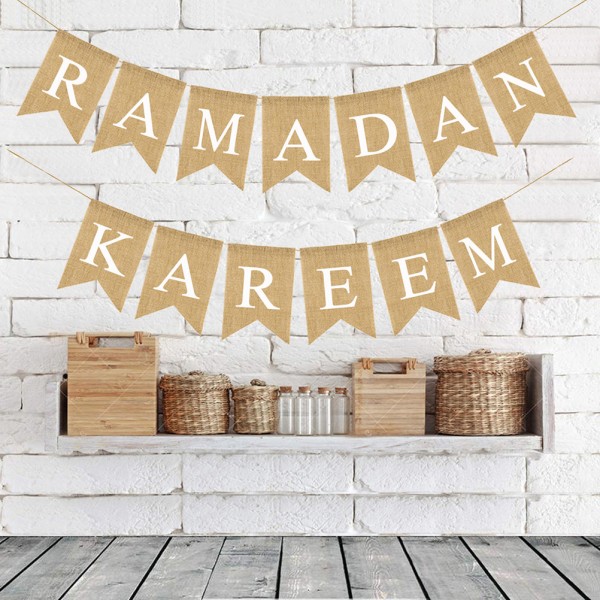 Ramadan Kareem Banner Eid Festival Bokstäver Hängande Banner