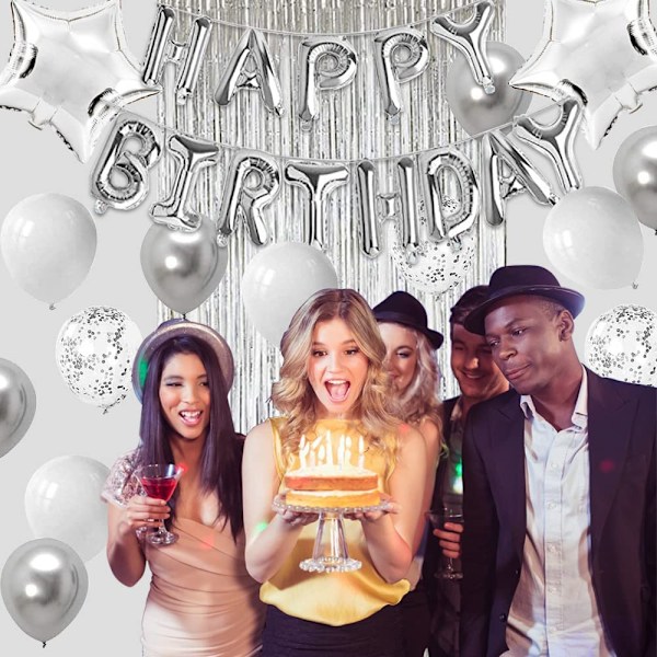 1 set Happy Birthday Ballonger Banner Konfetti Ballonger för
