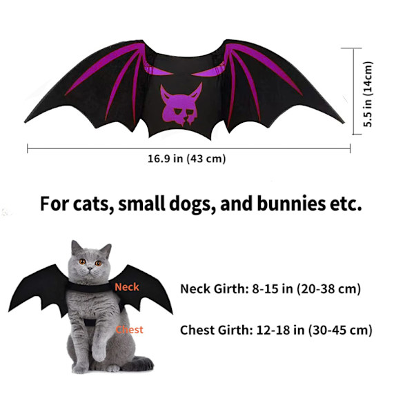 Halloween fladdermusvingar husdjur kreativ semester rolig klänning