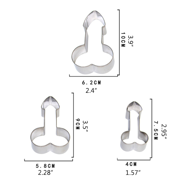 6 st   Mould Funny Rostfritt Stål  Kexform för DIY