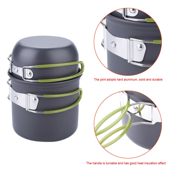 2-pack bärbar utomhus camping picknick köksredskap
