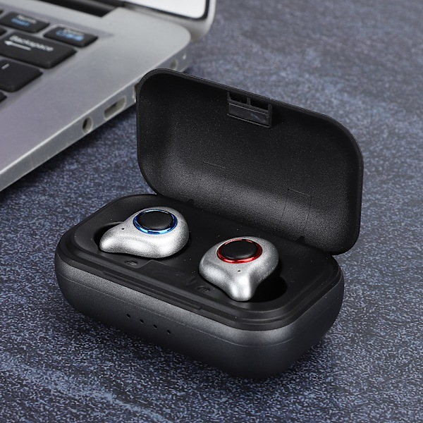 SY-TWS5 ABS Kompakt Lättvikt Högkänslig Mikrofon Hörlurar Trendiga In-Ear Bluetooth Hörlurar Grå